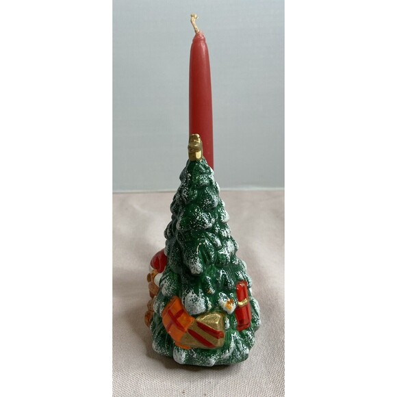 Ceramic Christmas Tree With Bear Taper With Candle Holder - Picture 6 of 9